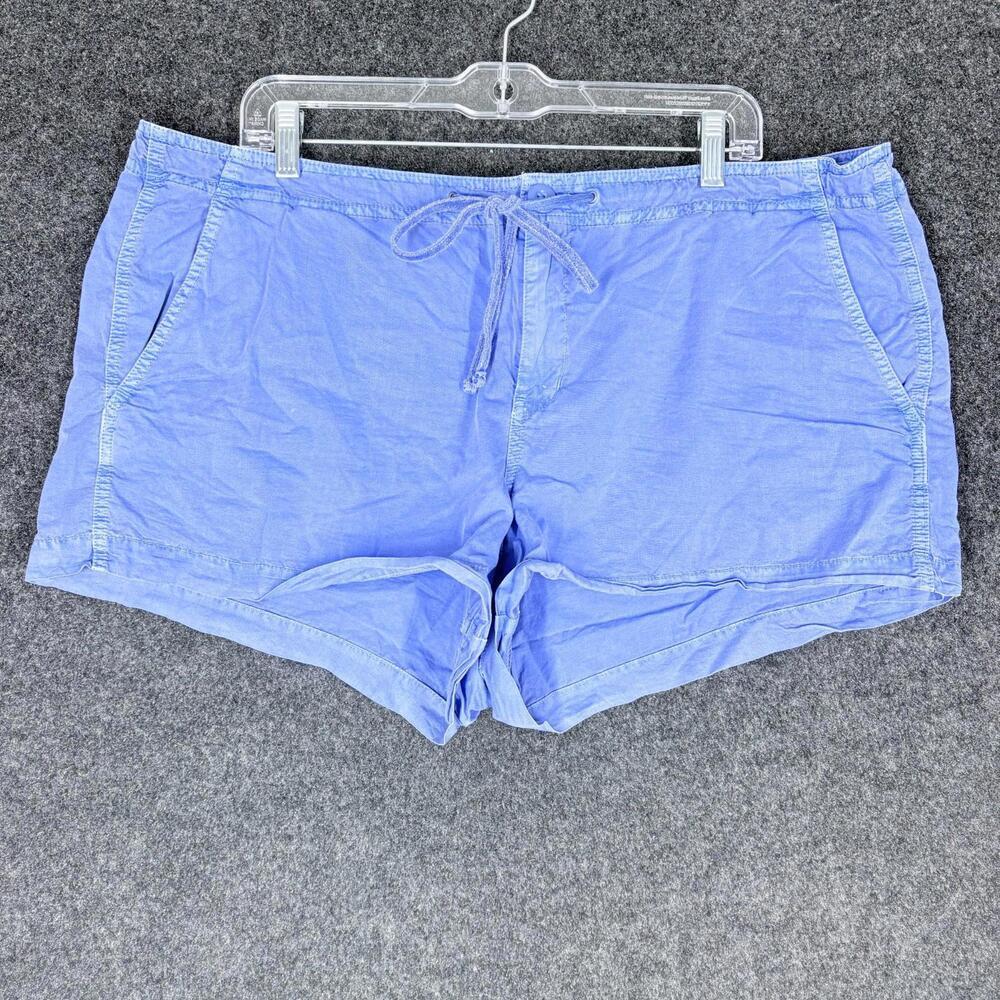 Gap Shorts Women 18 Plus Blue High Rise Hot Pants Drawstring Pockets Casual